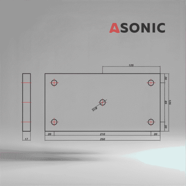 ASONIC HEATER-1000W-5 csavarok-2 külső ultrahangos tisztító tartály fűtőberendezés