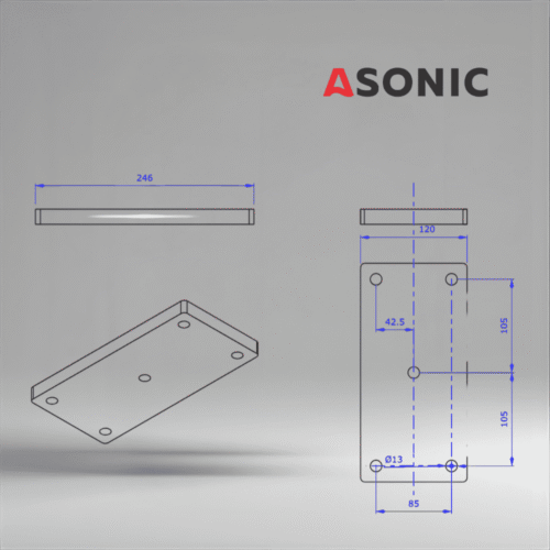 ASONIC HEATER-1000W-5 csavarok-3 külső ultrahangos tisztító tartály fűtőberendezés