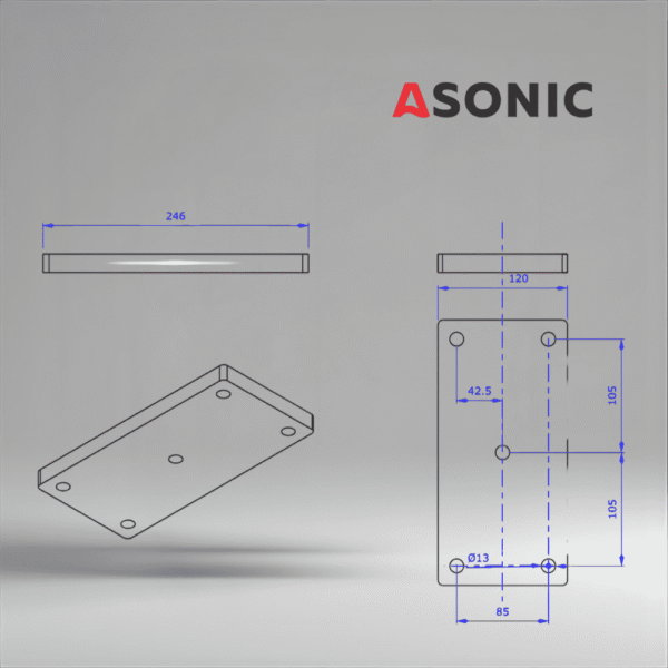 ASONIC HEATER-1000W-5 csavarok-3 külső ultrahangos tisztító tartály fűtőberendezés