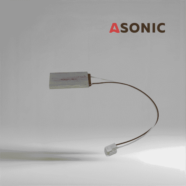 ASONIC 100W-os lapos fűtőberendezés, amelyet ultrahangos tisztítószertartályokra történő felszerelésre terveztek a hőmérséklet szabályozásához.