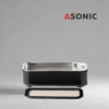 ASONIC HOME-450fekete ultrahangos fürdő, elegáns és hordozható tisztító otthoni használatra, mindennapi kiegészítőkhöz.