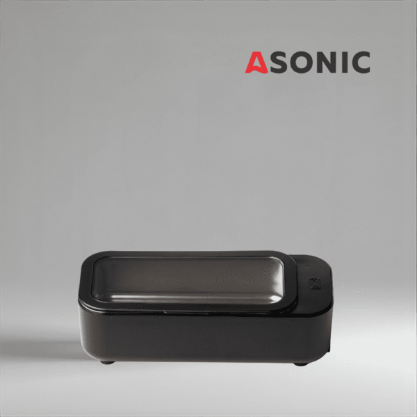 ASONIC HOME-450fekete ultrahangos tisztítógép, elegáns készülék a mindennapi háztartási kiegészítőkhöz.