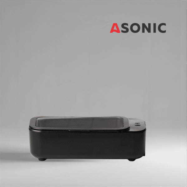 ASONIC HOME-450fekete ultrahangos tisztító, hordozható készülék a kis kiegészítők megbízható otthoni tisztítására.