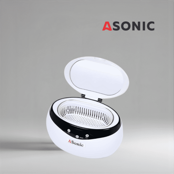 ASONIC HOME-650 ultrahangos fürdő, rozsdamentes acélból készült egység a kiegészítők és eszközök megbízható otthoni tisztításához.