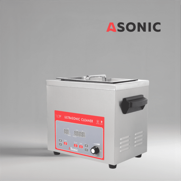 ASONIC IND-40 ipari ultrahangos fürdő, tartós rozsdamentes acél tartály laboratóriumok, műhelyek és klinikák számára.