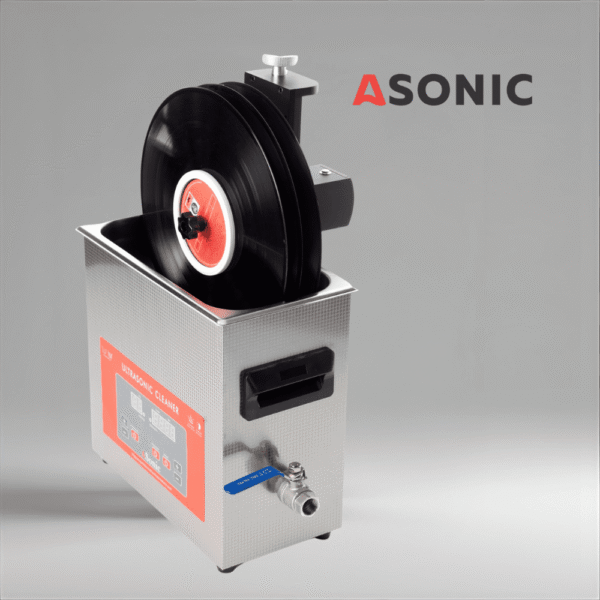 ASONIC Vinyl Cleaner-05 professzionális lemeztisztító, biztonságos vintage LP-k, kislemezek és audiofil gyűjtemények számára.