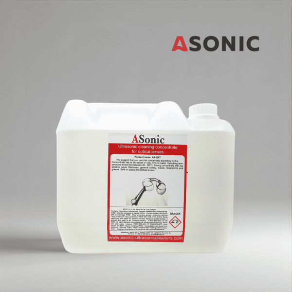 ASONIC AS-OPT-5 optikai ultrahangos tisztítószer, 5 literes oldat szemüvegek, lencsék és precíziós optikai eszközök tisztításához